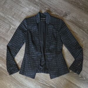 White House Black Market Elegant Black Polka Dot Women's Blazer